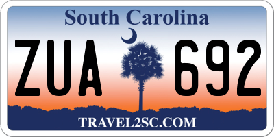 SC license plate ZUA692