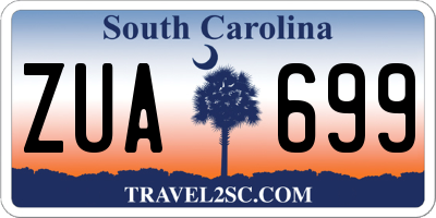 SC license plate ZUA699