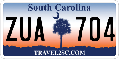 SC license plate ZUA704