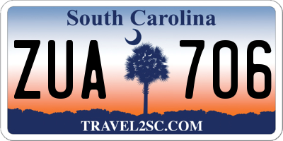 SC license plate ZUA706