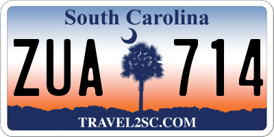 SC license plate ZUA714