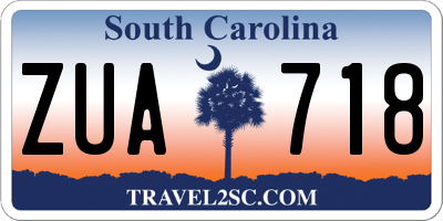 SC license plate ZUA718