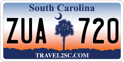 SC license plate ZUA720