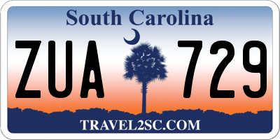 SC license plate ZUA729