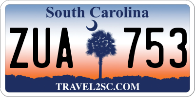 SC license plate ZUA753
