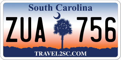 SC license plate ZUA756