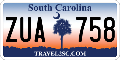 SC license plate ZUA758