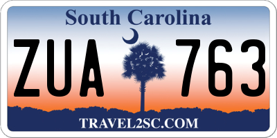 SC license plate ZUA763