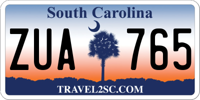 SC license plate ZUA765