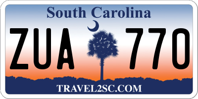 SC license plate ZUA770