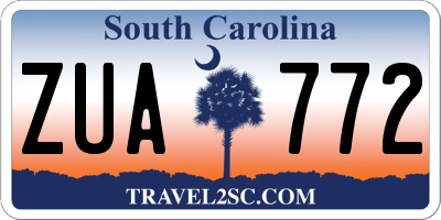 SC license plate ZUA772