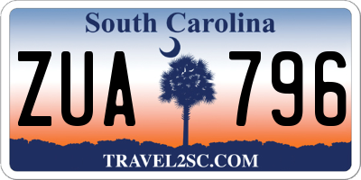 SC license plate ZUA796