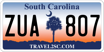 SC license plate ZUA807