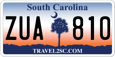 SC license plate ZUA810