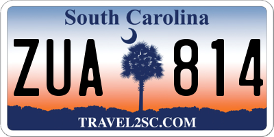 SC license plate ZUA814