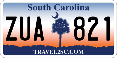 SC license plate ZUA821