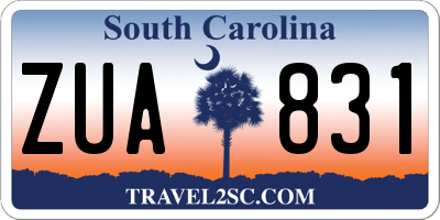 SC license plate ZUA831