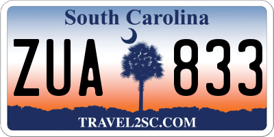 SC license plate ZUA833