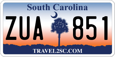 SC license plate ZUA851