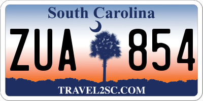 SC license plate ZUA854