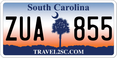 SC license plate ZUA855