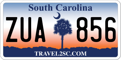 SC license plate ZUA856