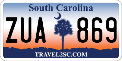 SC license plate ZUA869