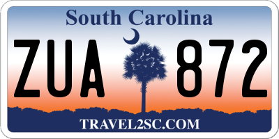 SC license plate ZUA872
