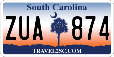 SC license plate ZUA874