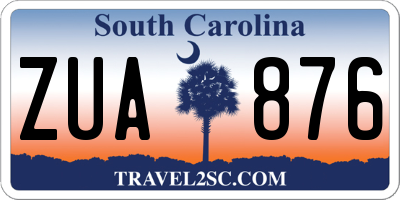 SC license plate ZUA876