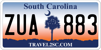 SC license plate ZUA883