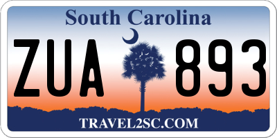 SC license plate ZUA893