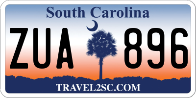 SC license plate ZUA896