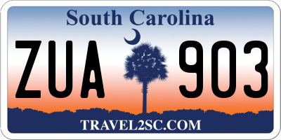 SC license plate ZUA903