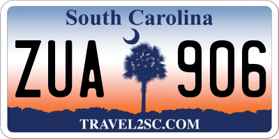 SC license plate ZUA906