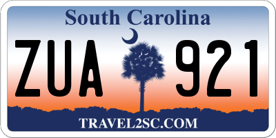 SC license plate ZUA921