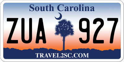 SC license plate ZUA927