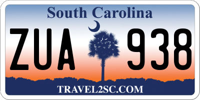 SC license plate ZUA938