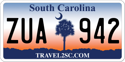 SC license plate ZUA942