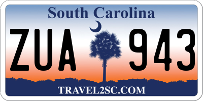 SC license plate ZUA943