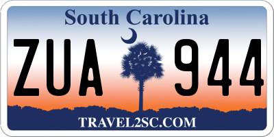 SC license plate ZUA944