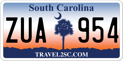 SC license plate ZUA954