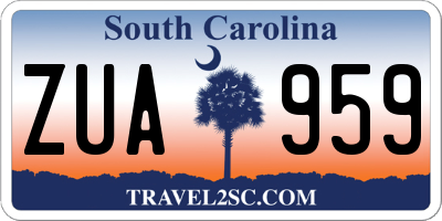 SC license plate ZUA959