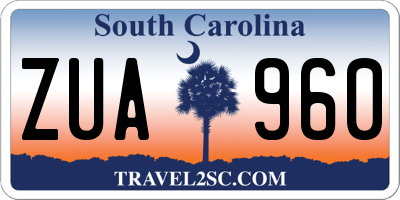 SC license plate ZUA960