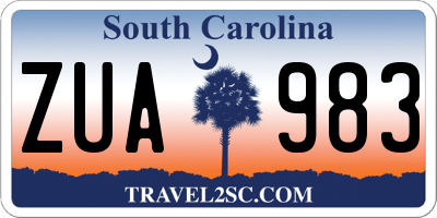SC license plate ZUA983