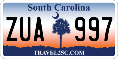 SC license plate ZUA997