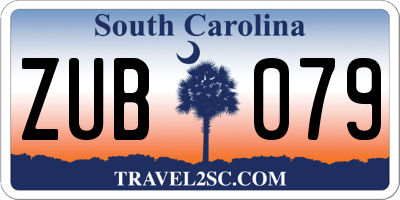 SC license plate ZUB079
