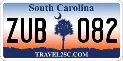 SC license plate ZUB082