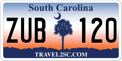 SC license plate ZUB120