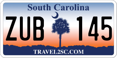 SC license plate ZUB145